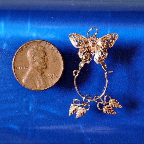 Vintage Polished Butterfly Filigree Charm Holder Pendant - Picture 3 of 9
